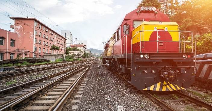 Image representation of MKK Metal supplies steel for railway track construction.