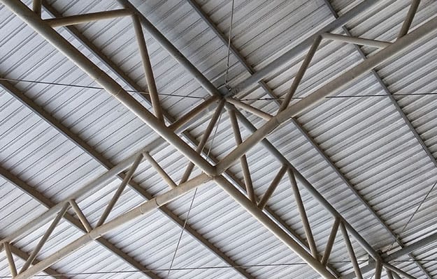 The image of metal roofs in buildings.