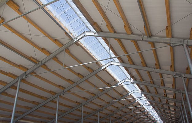The image of  metal products used in agriculture product storage buildings.