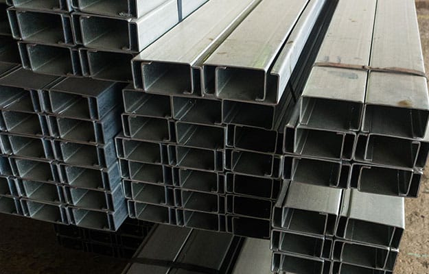 Image of stacked Z and C purlins of MKK metals.