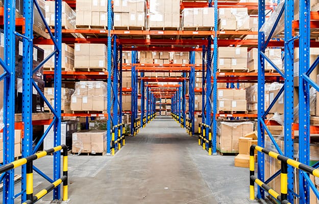 Image of a warehouse Pallet racking system.