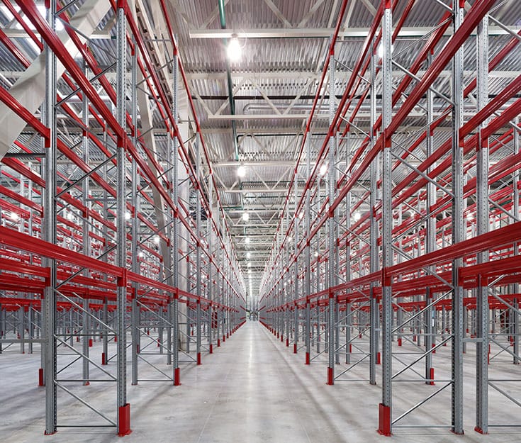 Image of a huge metal racking system.