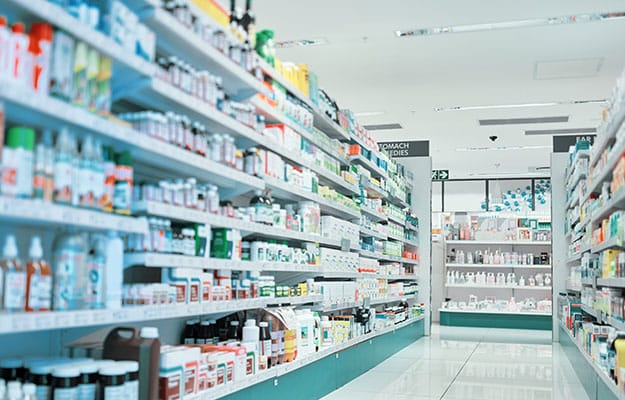 Image of metal racks used in Pharmaceuticals.