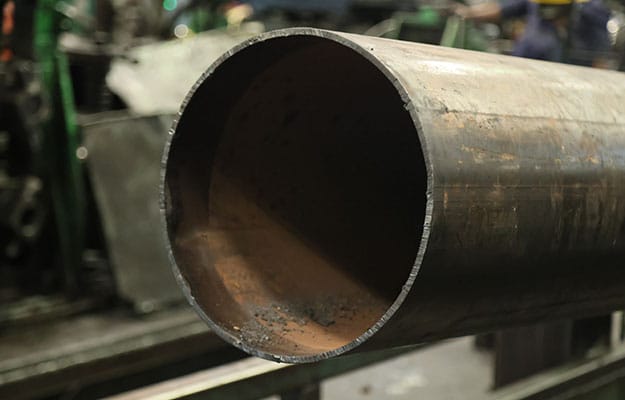 Close up view of Circular Hollow Section.