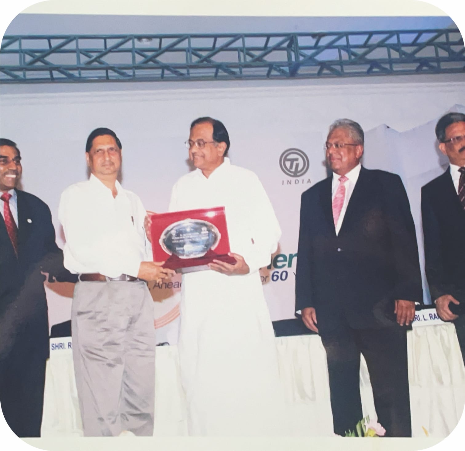 Late Shri. Mahesh Khandelwal was awarded by Mr. Chidambram.