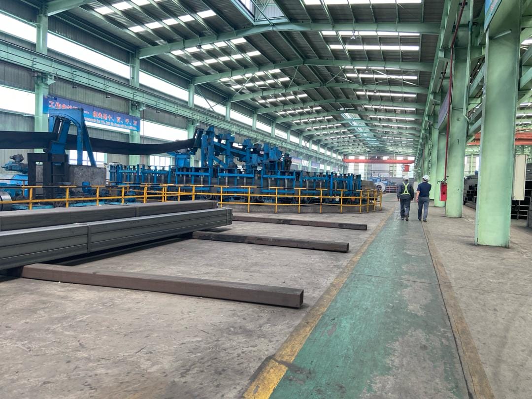 Internal view of metal production industry.